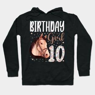 Horse Animal Lovers 10th Birthday Girl Hoodie